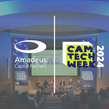 Cambridge Tech Week, a guide for Founders from Amadeus Capital Partners. Graphic feature Amadeus logo and Cambridge Tech Week.