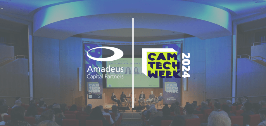 Cambridge Tech Week, a guide for Founders from Amadeus Capital Partners. Graphic feature Amadeus logo and Cambridge Tech Week.