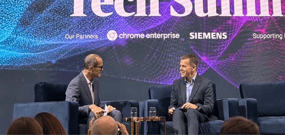 Left to right, Mark Sellman (Technology Correspondent, The Times) discussing rogue AI and the security risks it poses with Ian McCormack (Deputy CTO, National Cyber Security Centre) at The Times Tech Summit 2024.