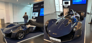 BAC Mono car on display The Times Tech Summit 2024 for sponsors Siemens and Sony. 